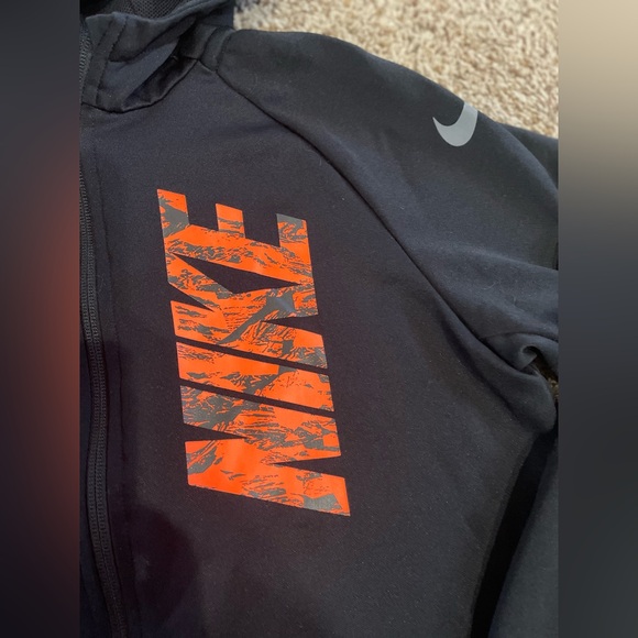 Boys Black Zip Up Nike Hoodie - Picture 3 of 5